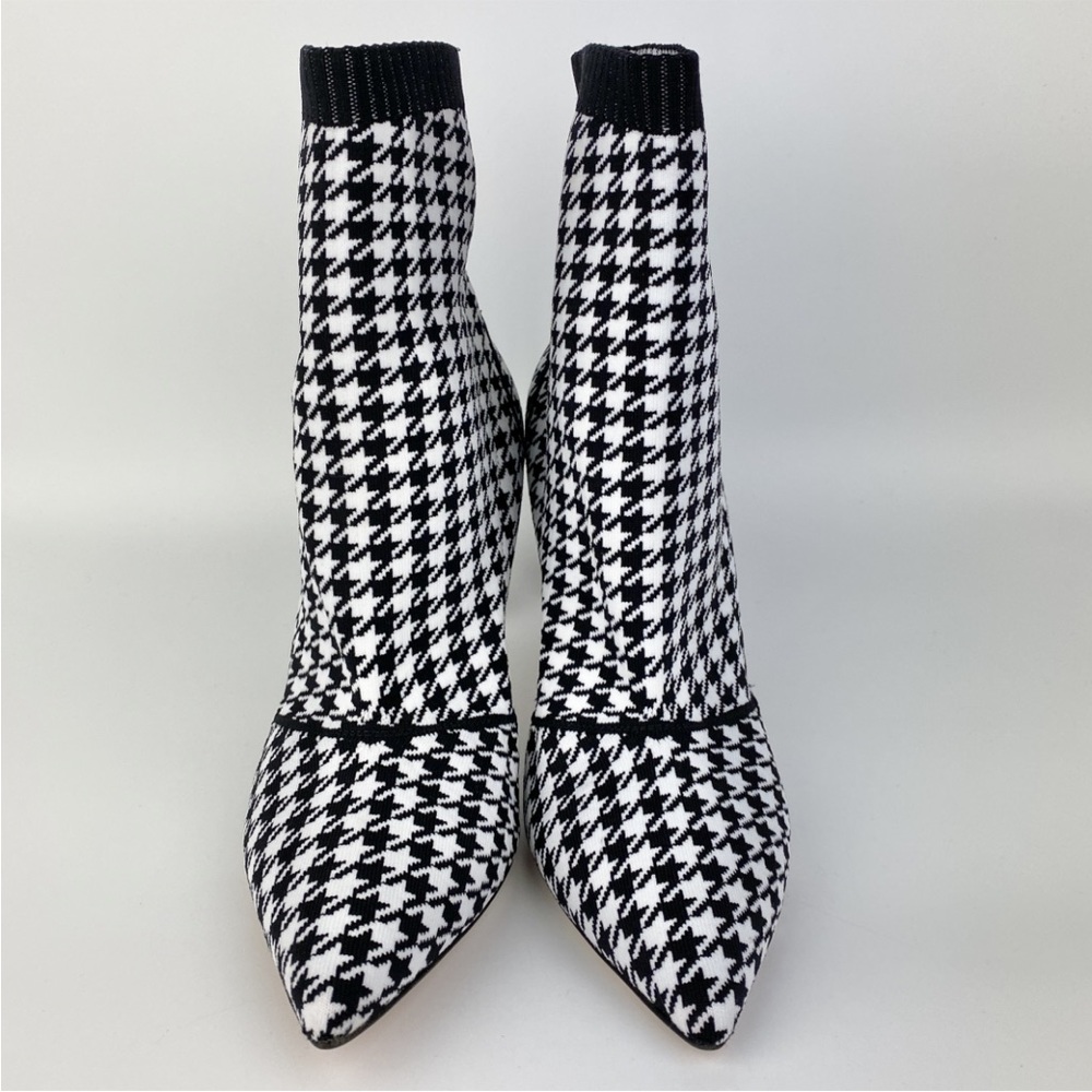 Gianvito Rossi Knit Houndstooth Ankle Boots